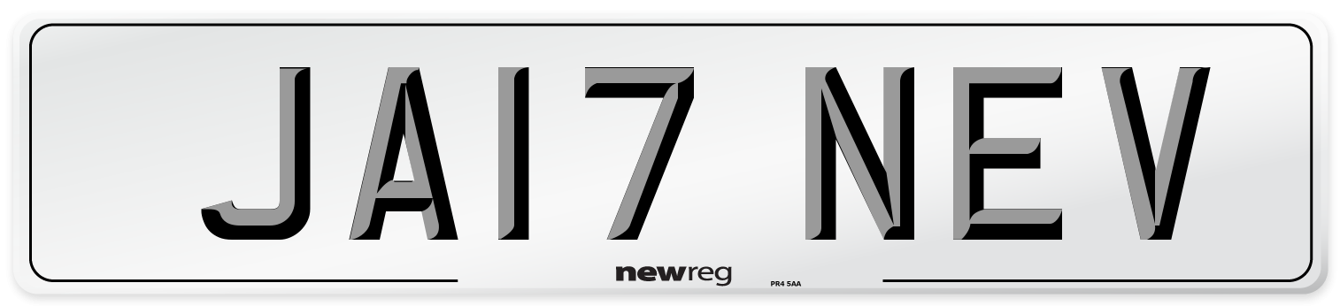 JA17 NEV Number Plate from New Reg